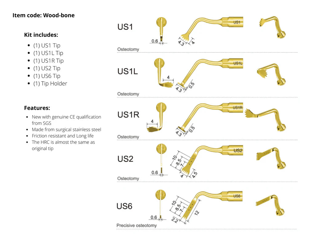 Piezo Surgical Tip Kit - Osteotomy